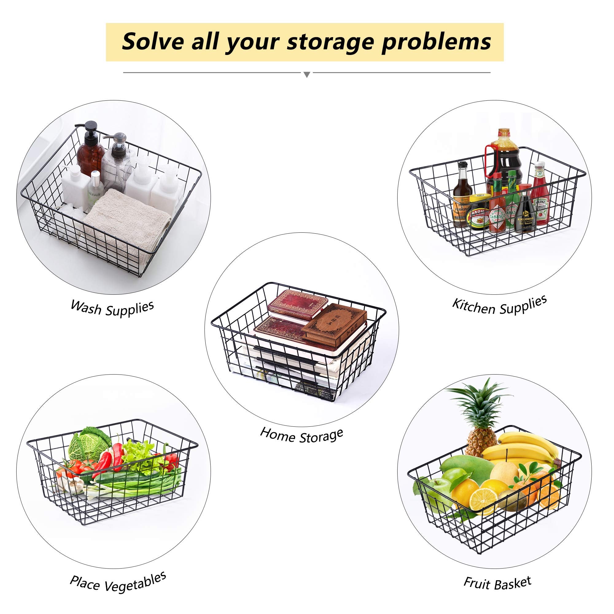 Beimu wire baskets in kitchen use help reduce clutter and mess