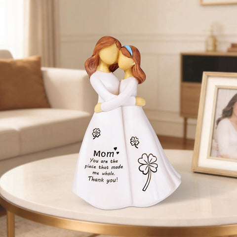 Being in Bloom inscription on skirt conveys a daughter's lasting love.