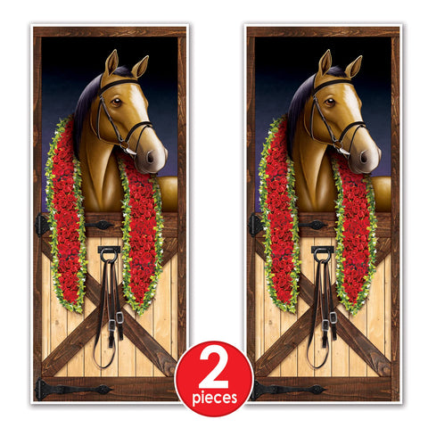 Beistle 2-pack door covers add instant derby day ambience for events.