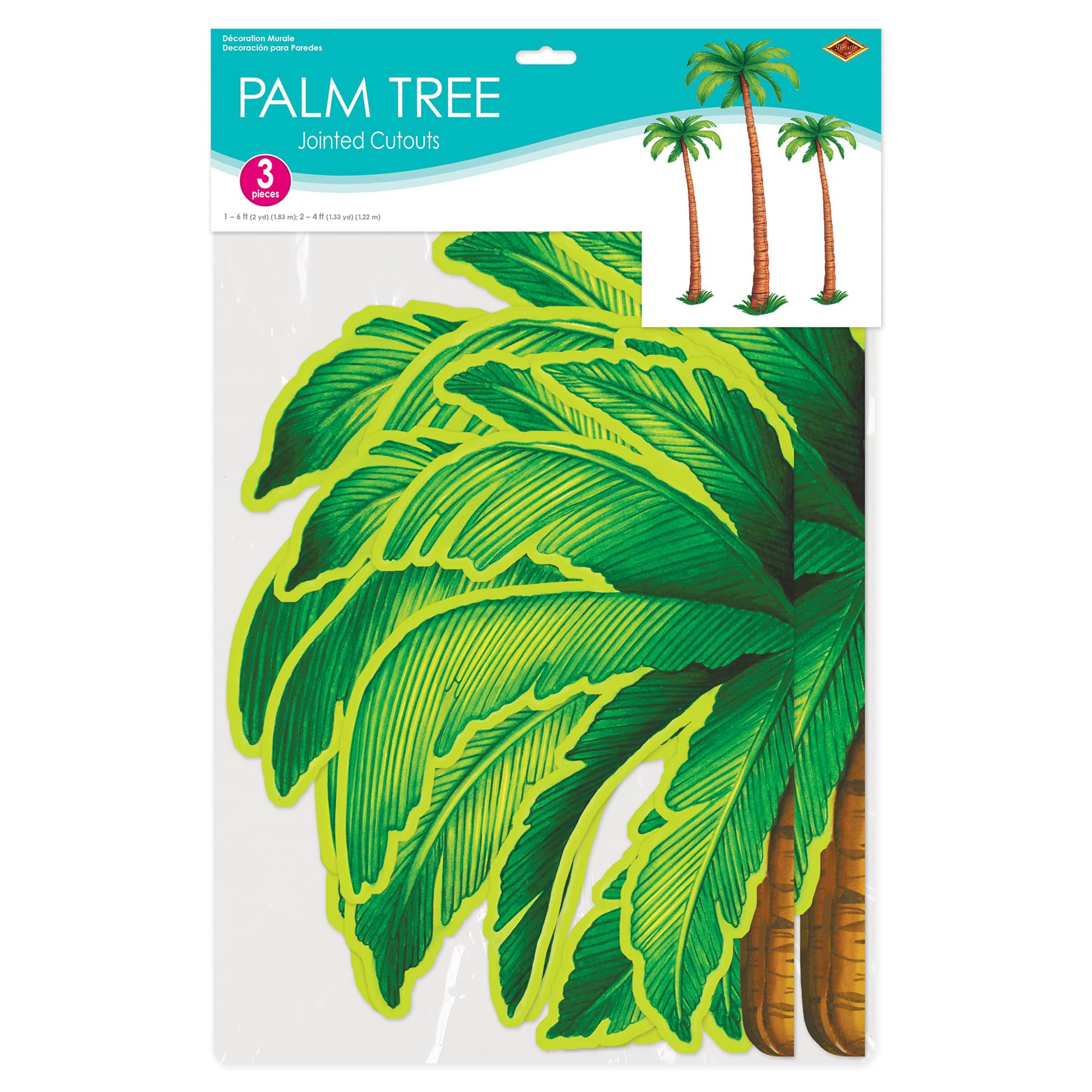 Beistle palm trees 4ft cutout wall hanging creates island vibe