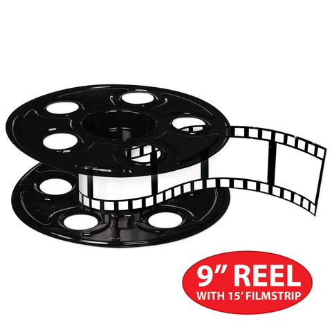 Beistle reel close-up showing open spool design adds authentic movie vibes.
