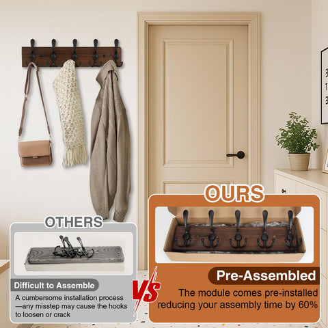 BEIUTAO pre-attached hooks ensure quick, secure installation