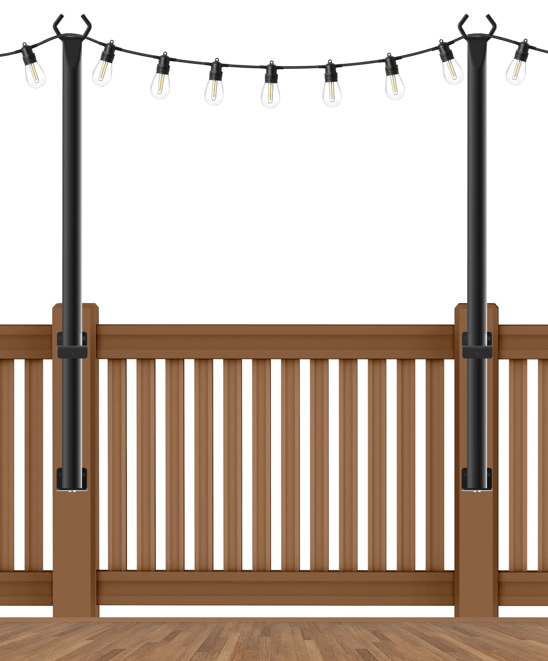 Beizelte 5ft string light poles ready for quick outdoor installation.