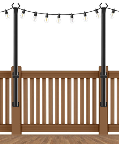 Beizelte 5ft string light poles ready for quick outdoor installation.