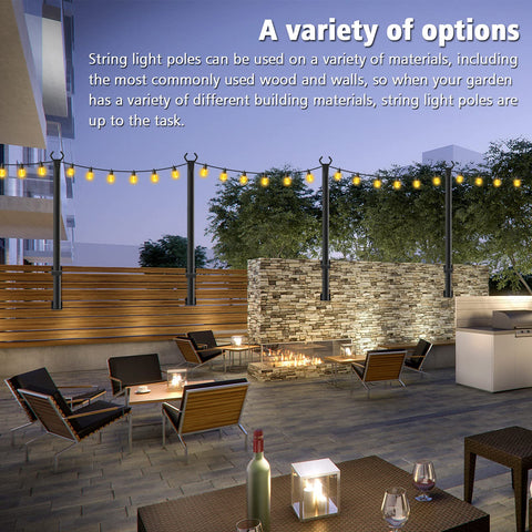 Beizelte wedding and party decor with light-pole framing for ambiance.