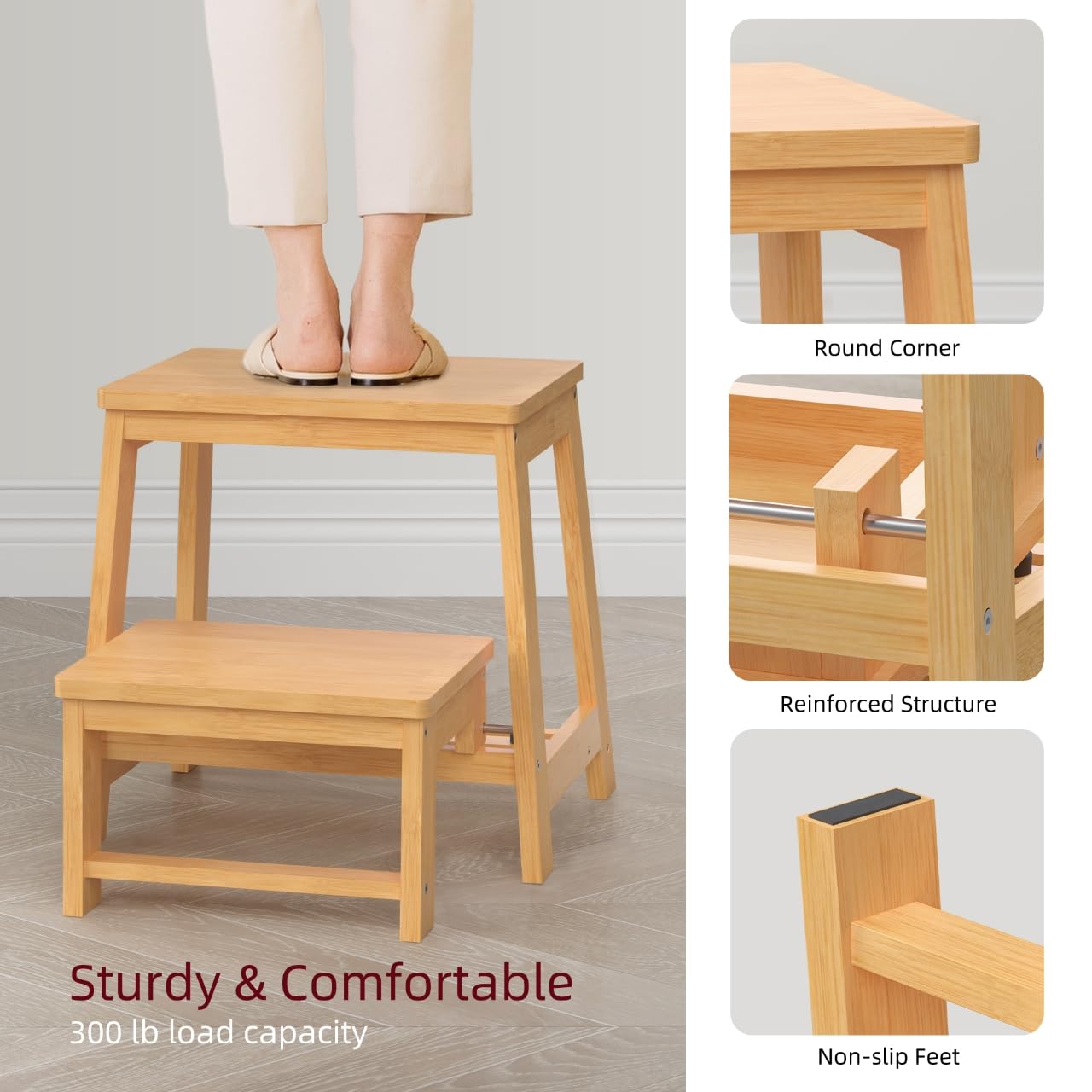 BEKVEM folding stool compact design when folded saves space.