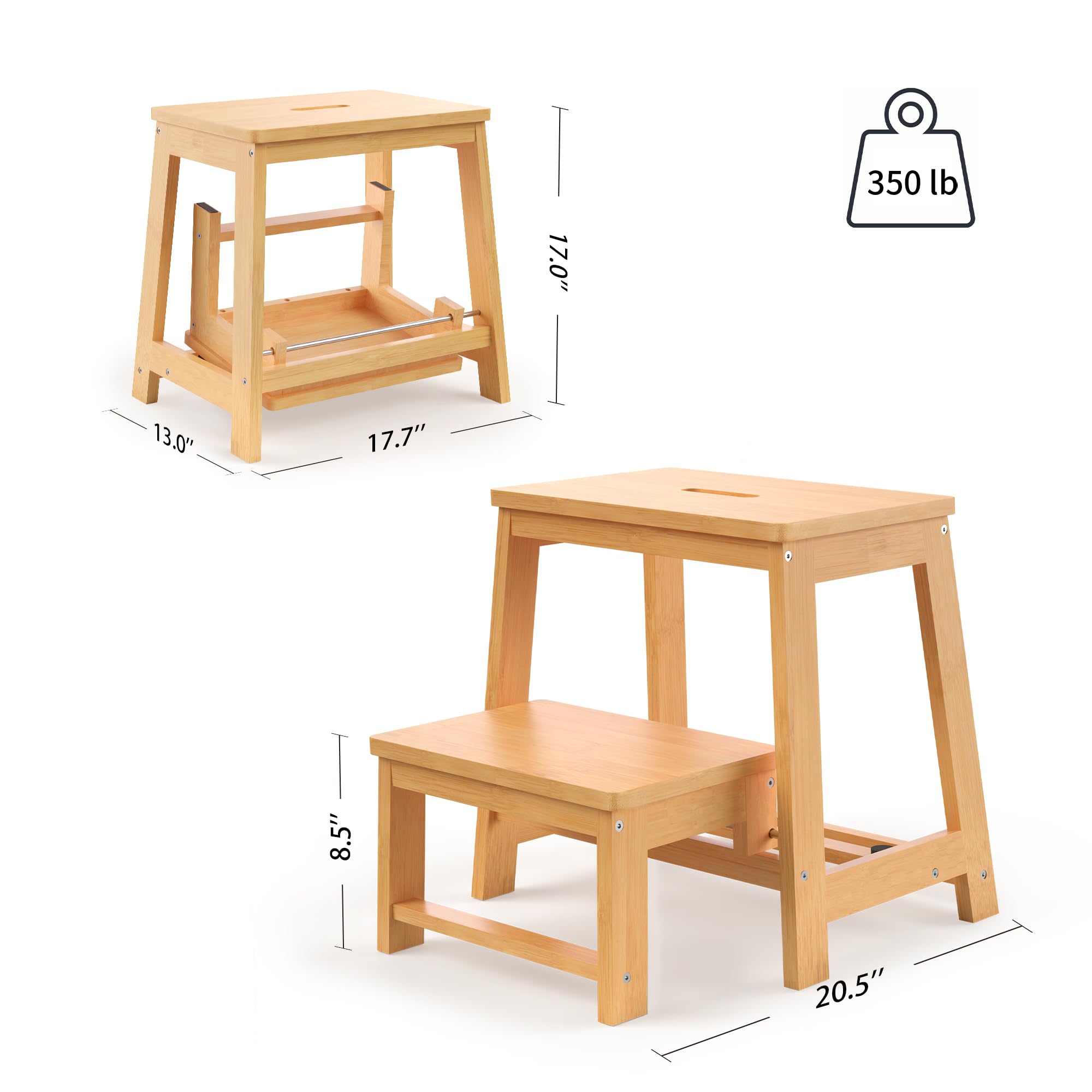 BEKVEM portable stool lightweight for travel or storage.