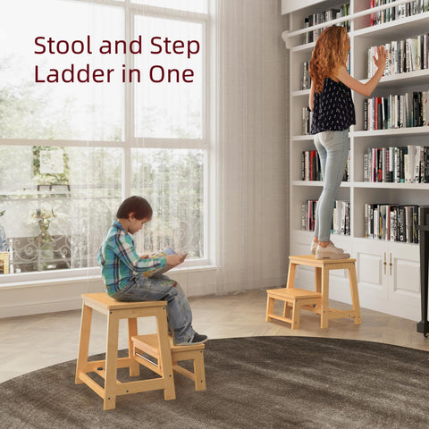 BEKVEM bamboo folding step stool with wide stepping surface supports safe use.