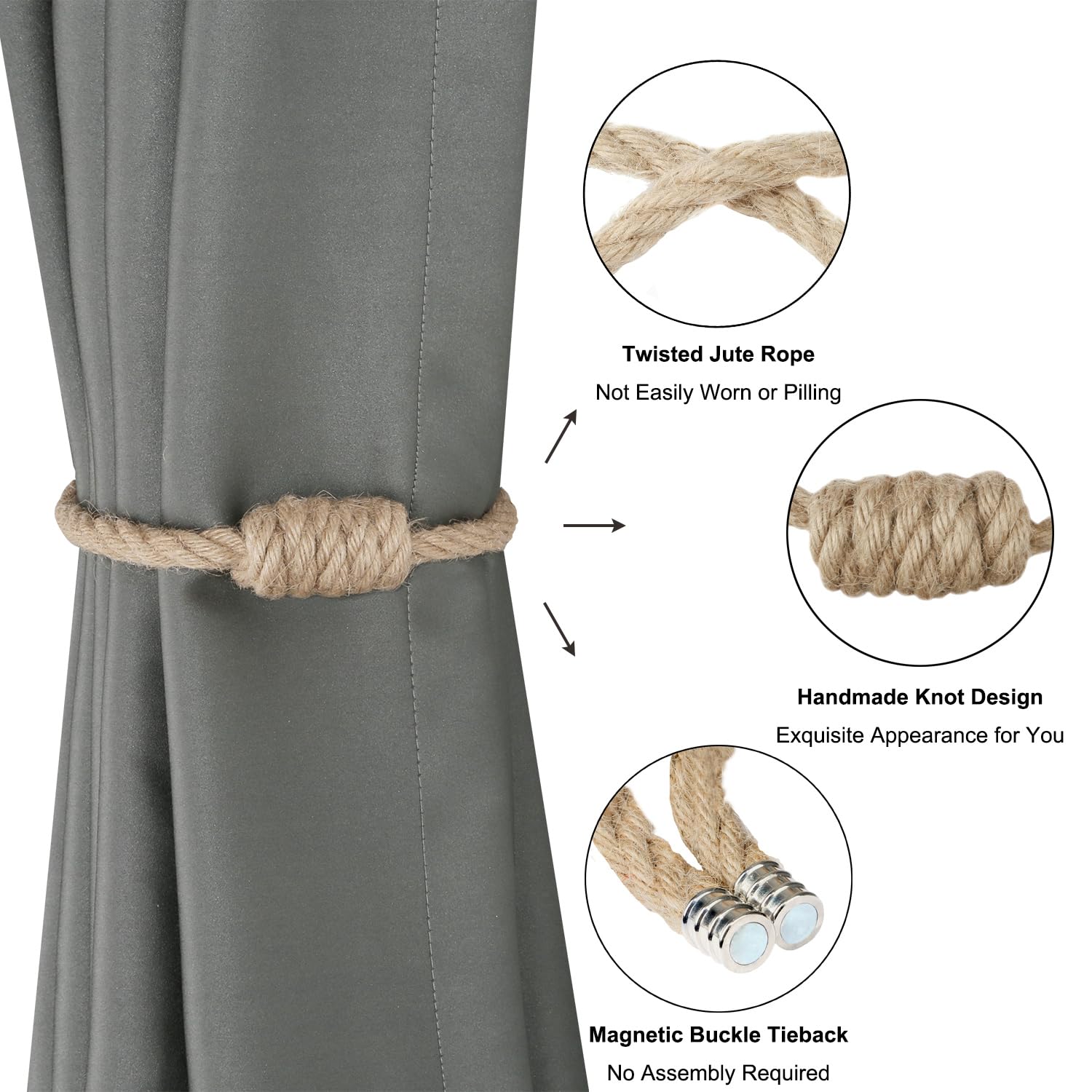 BEL AVENIR curtain tiebacks in bedroom setting demonstrate easy room enhancement.