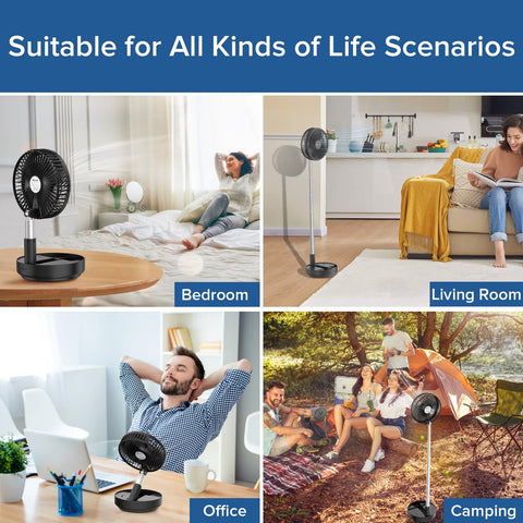 Belife X8 portable fan powered by its 7200mAh battery for cordless use