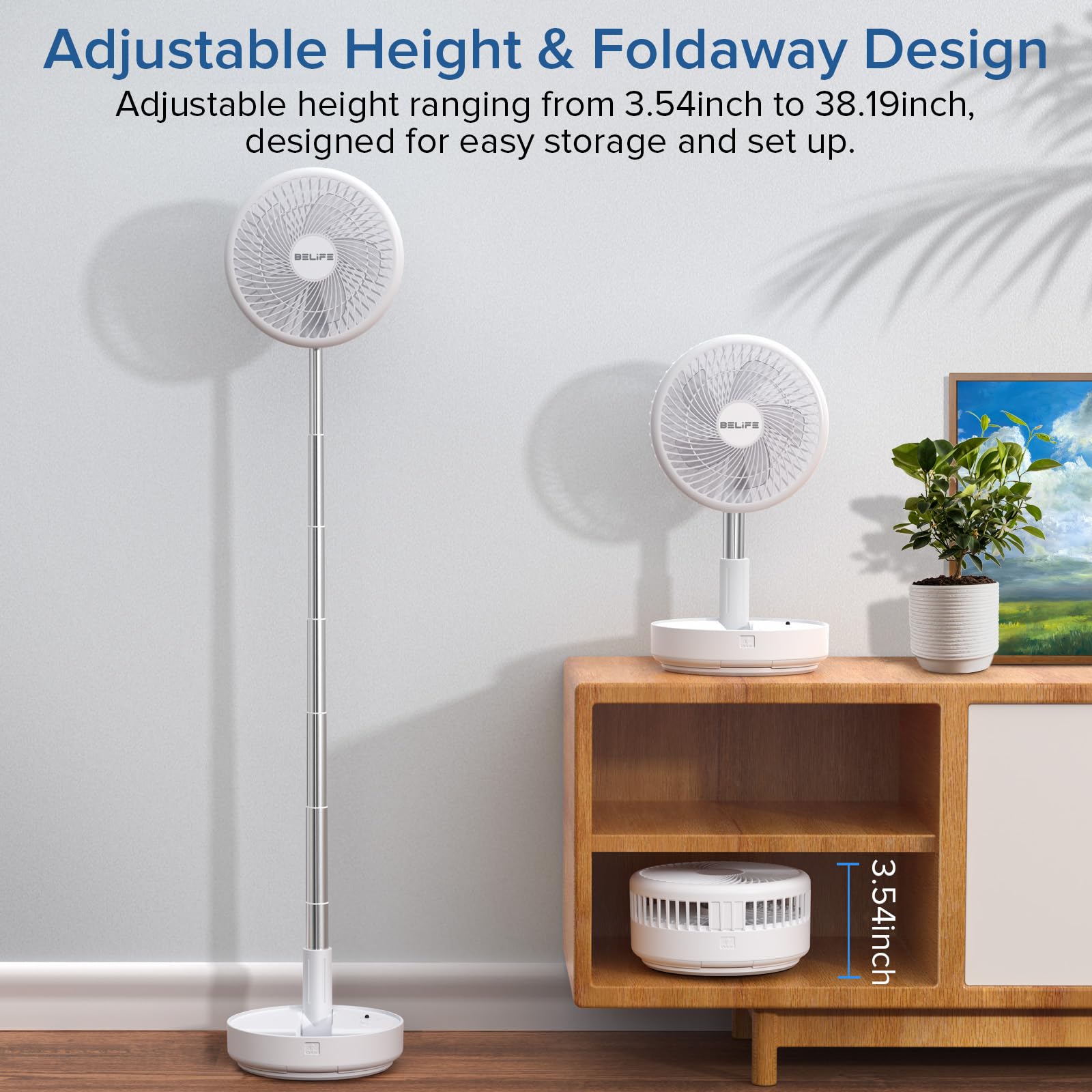 Belife X8 remote control with 90° oscillation for convenient airflow from anywhere.