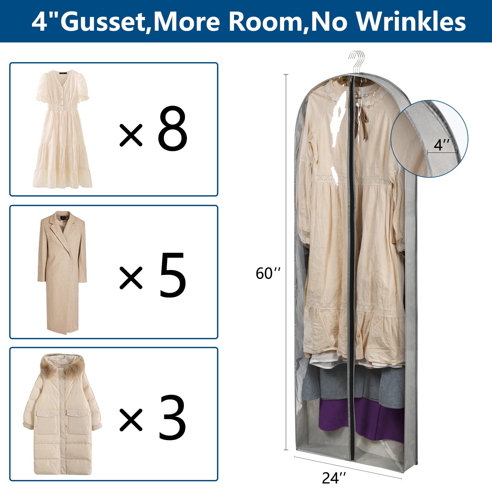Belinlen 4-inch gusset detail, enhances storage capacity