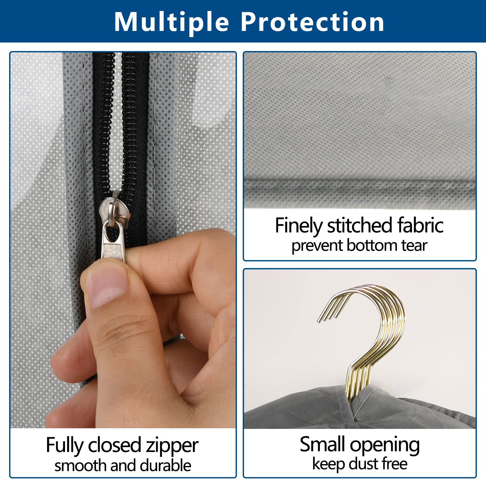 Belinlen closet organization using garment bags neatly organizing outfits