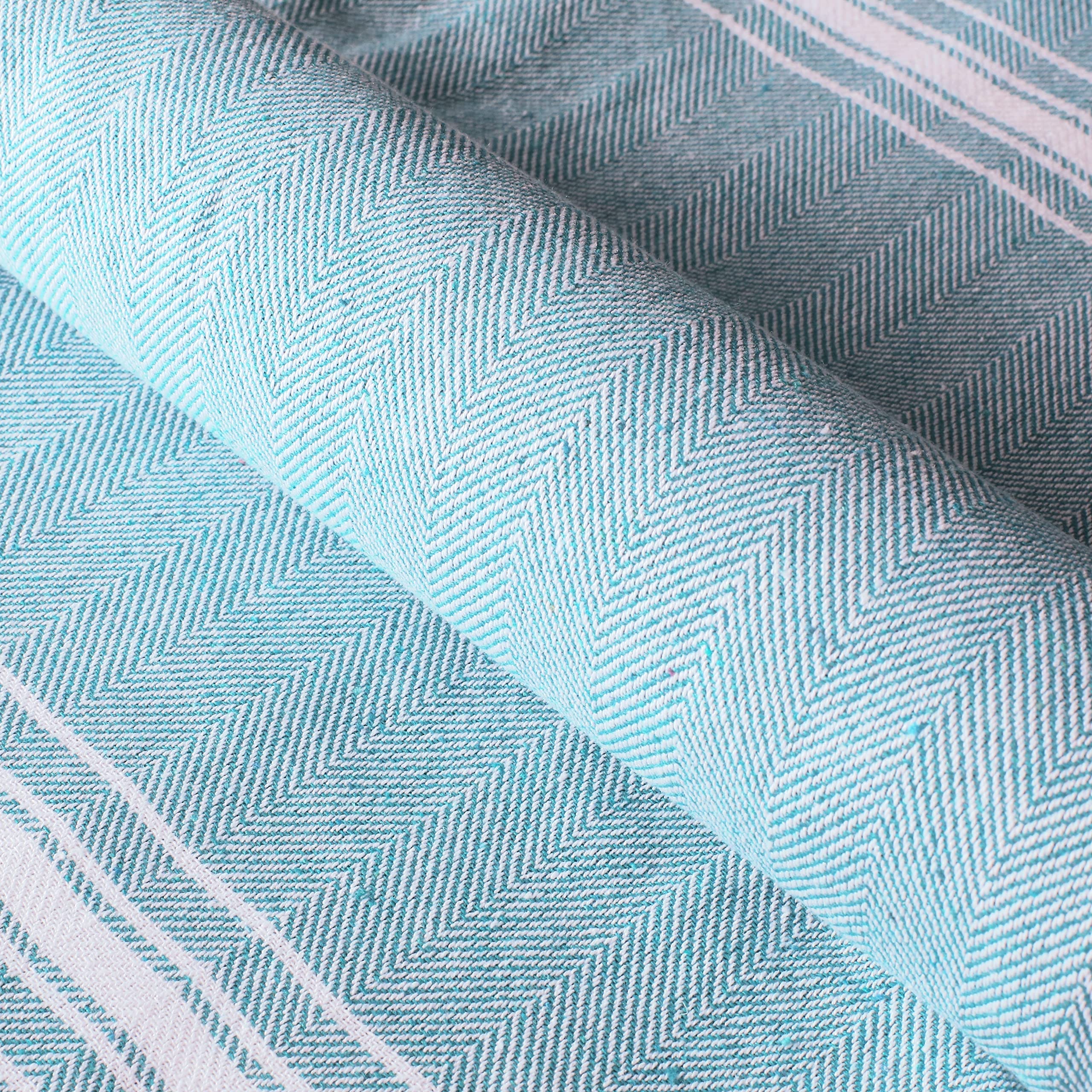 Belizzi Home aqua blue towel folds compactly for picnics and travel