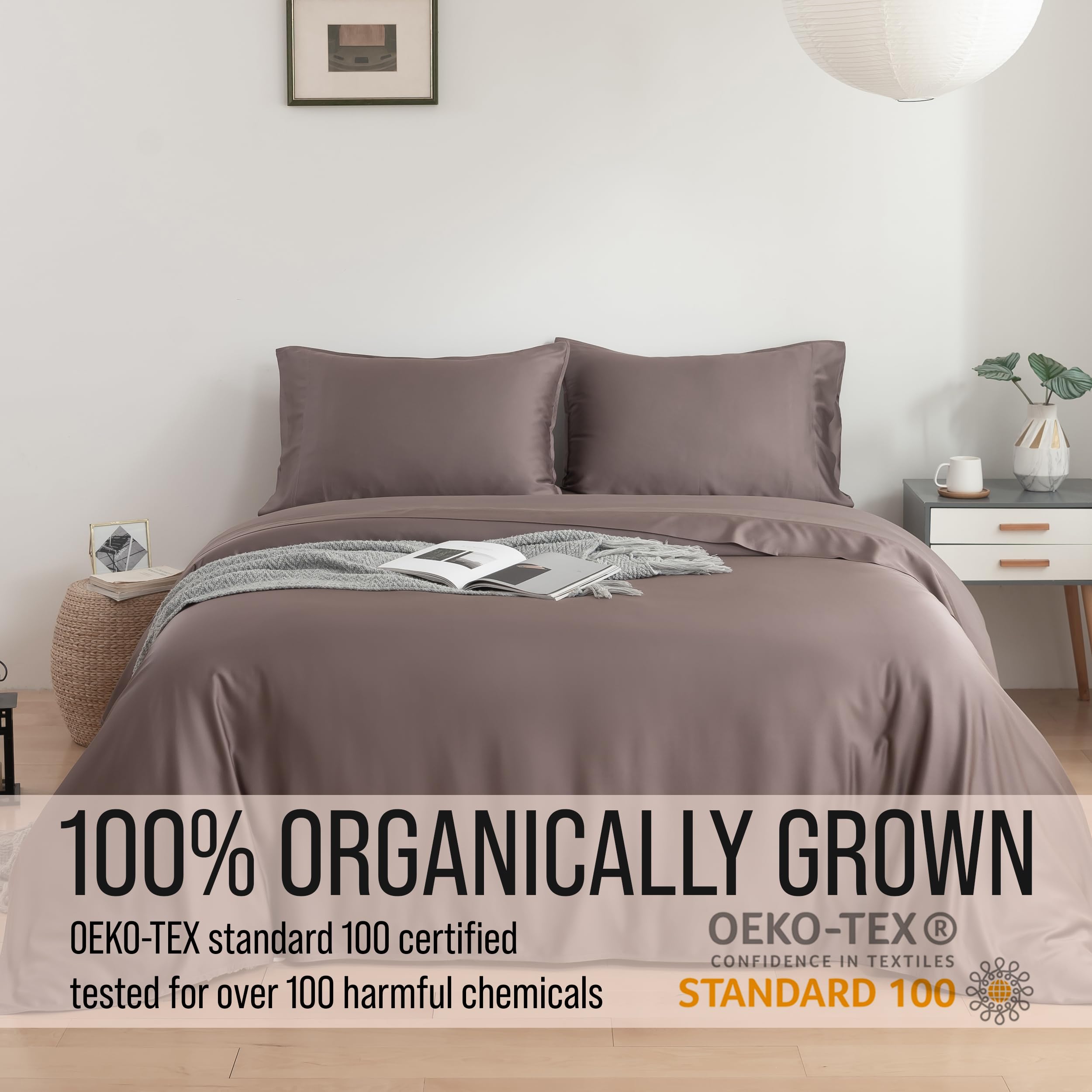 Bella Coterie bed image highlights 18-inch deep pocket compatibility