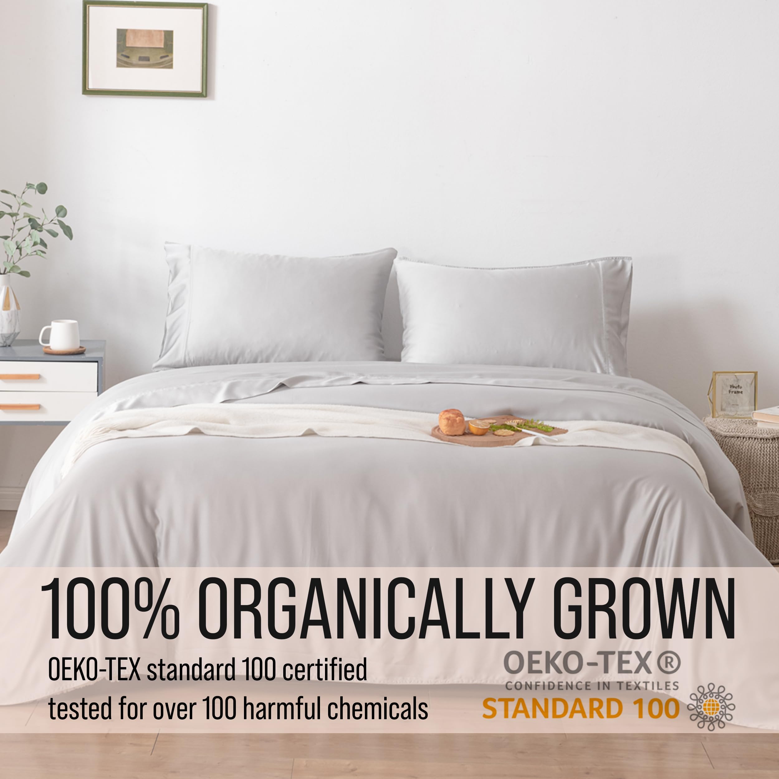 Bella Coterie cooling fabric on bed promotes comfortable sleep in warm conditions.