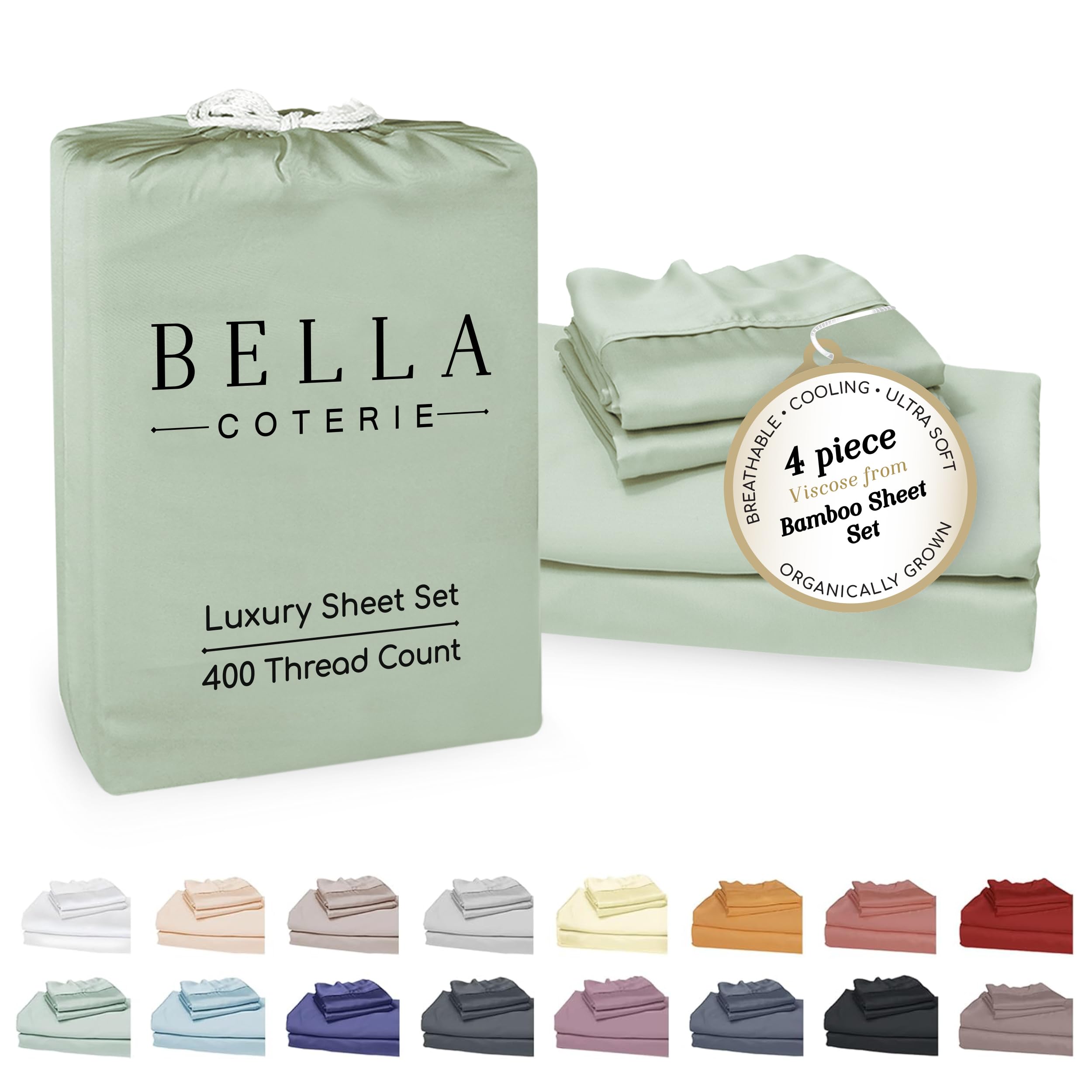 Bella Coterie Sea Glass closeup weaving shows silky cooling bamboo fabric