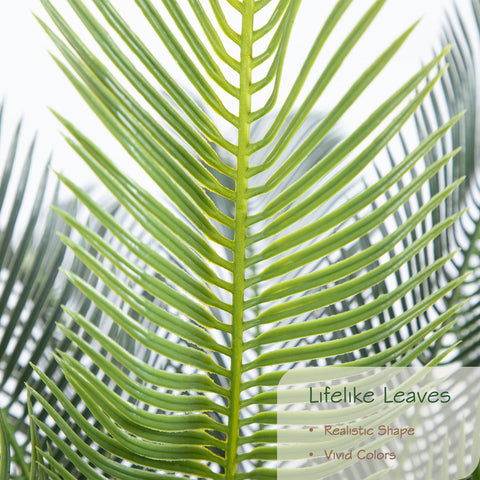 Bellacat 4ft artificial cycad leaves close-up reveals realistic veins and textures.