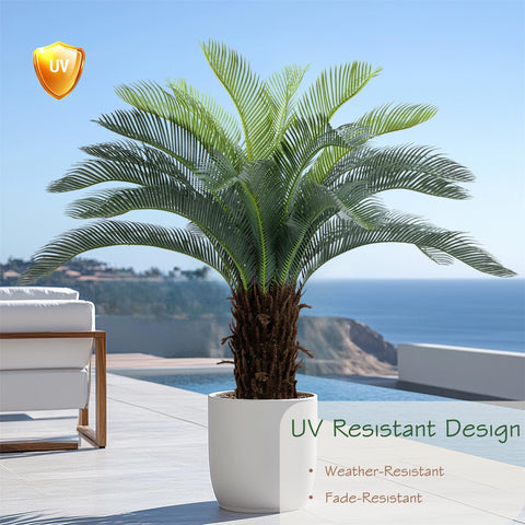 Bellacat 4ft cycad tree full appearance highlights stacked stems and lush leaves.