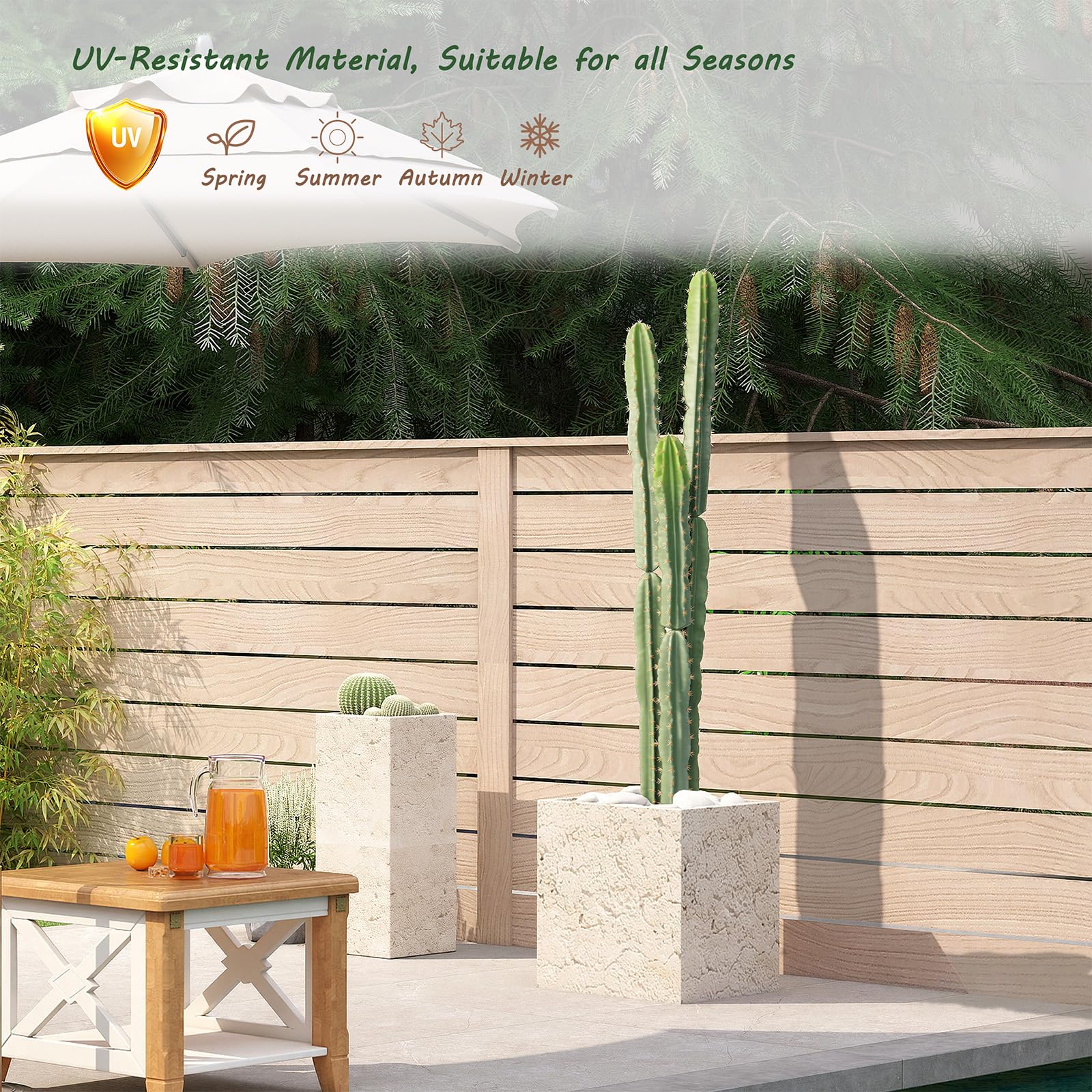 Bellacat artificial cactus close-up ribs-spines shows lifelike texture for premium spaces.