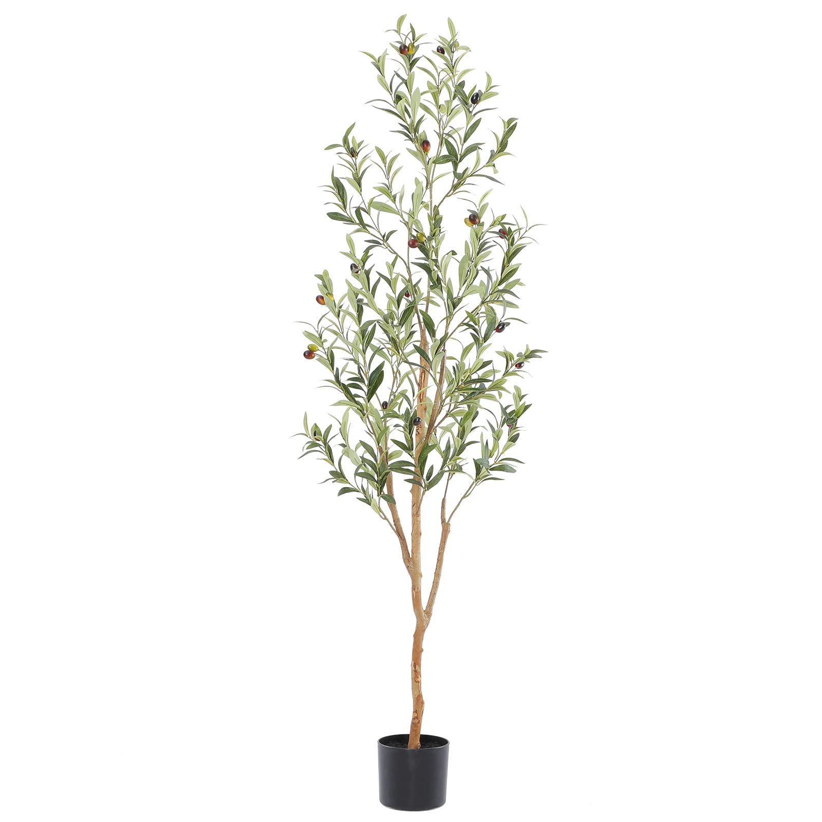 Bellacat 5ft faux olive tree with natural wood trunk for a realistic focal point