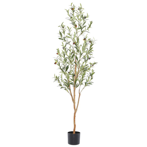 Bellacat 5ft faux olive tree with natural wood trunk for a realistic focal point
