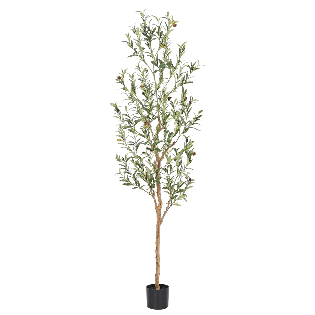 Bellacat faux olive tree 6ft with natural trunk and silk leaves for lifelike indoor decor.