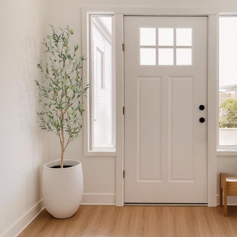 Bellacat faux olive tree suited for indoor offices and living areas.