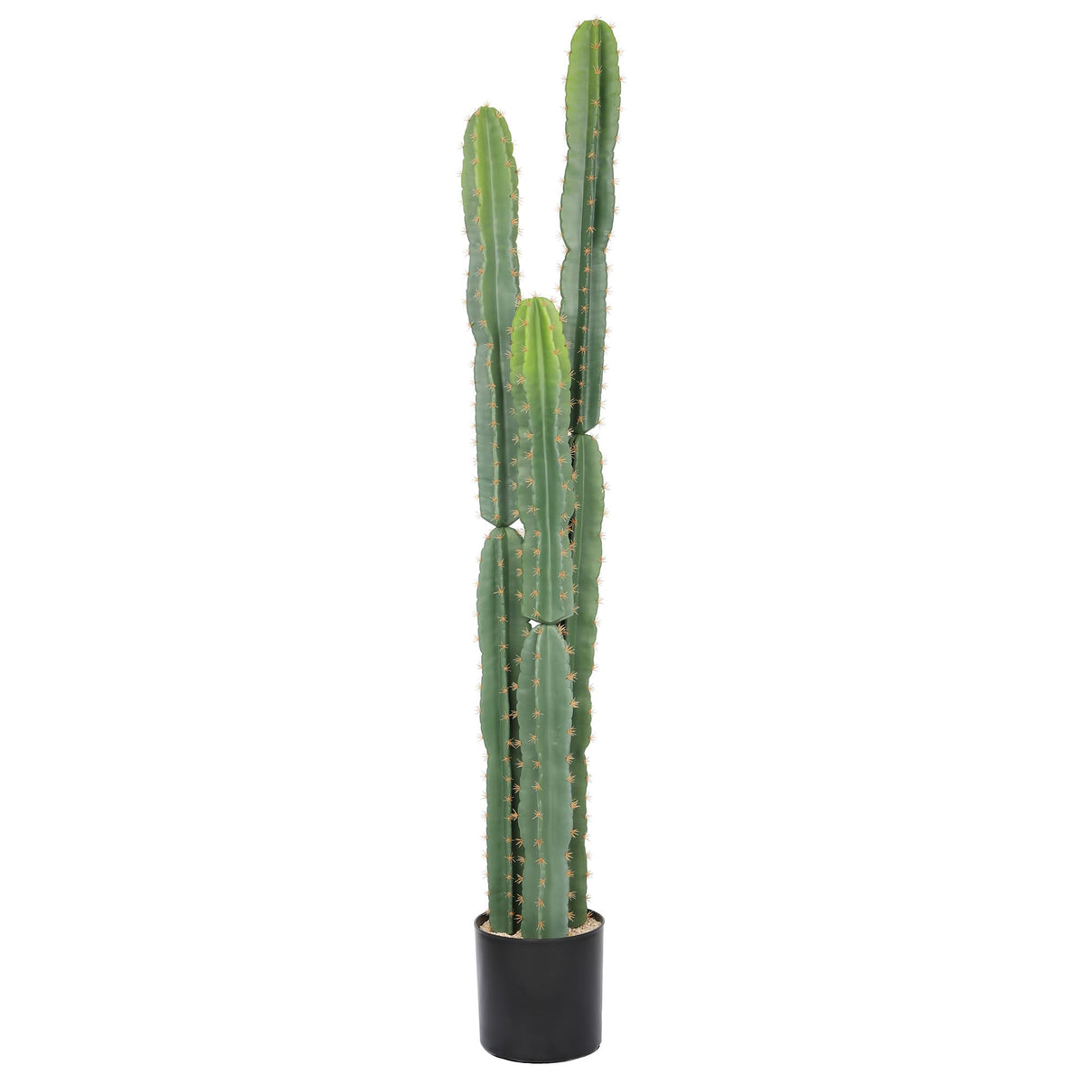 Bellacat large artificial cactus full view in black pot ideal for standout home decor.