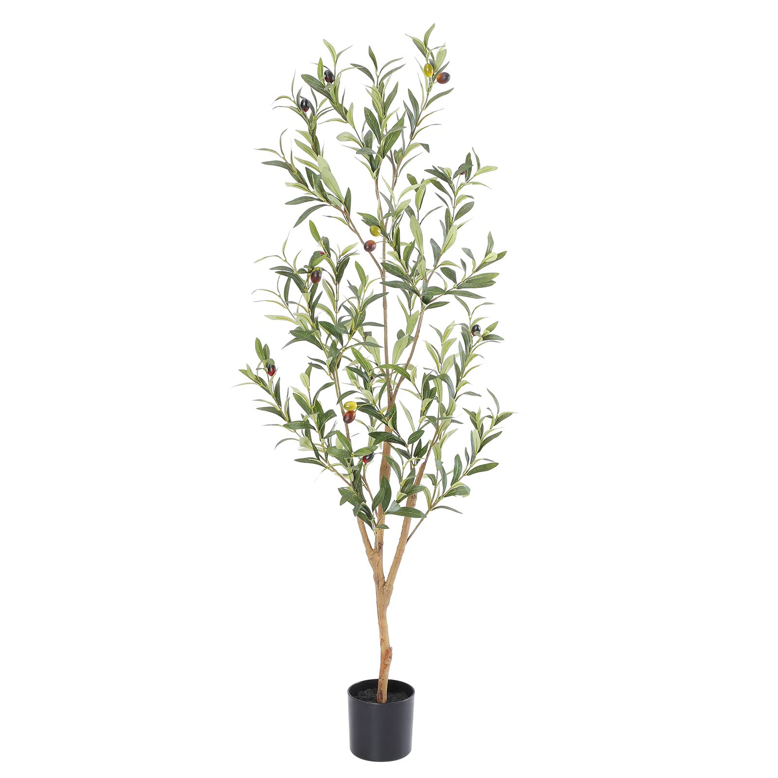 Bellacat 4ft faux olive tree with natural trunk for elegant indoor decor.
