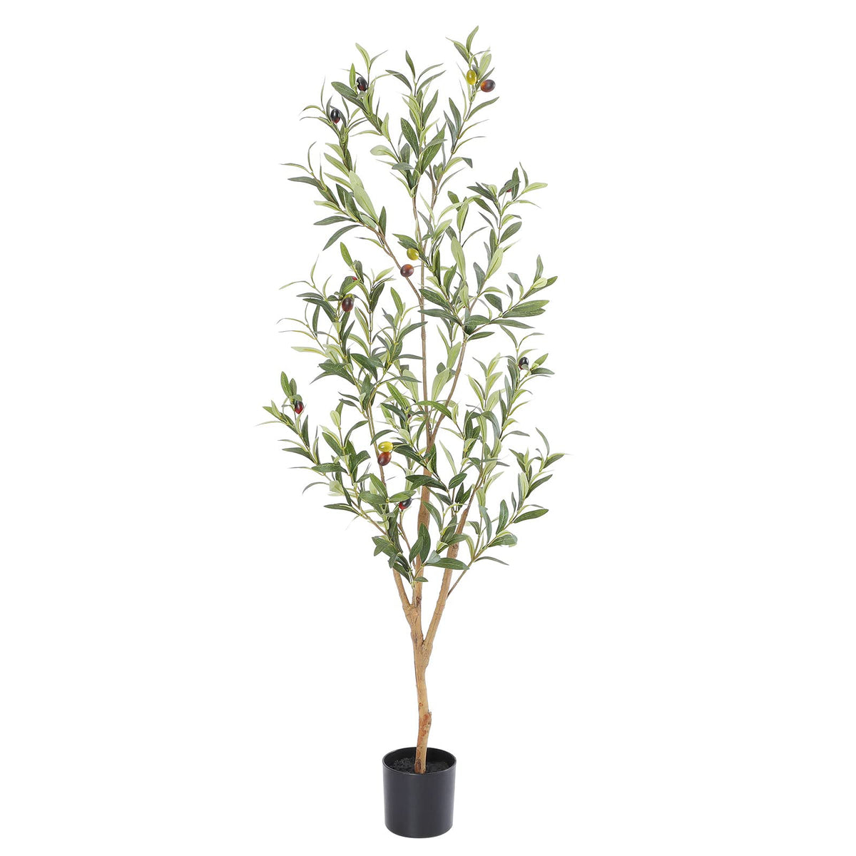 Bellacat 4ft faux olive tree with natural trunk for elegant indoor decor.
