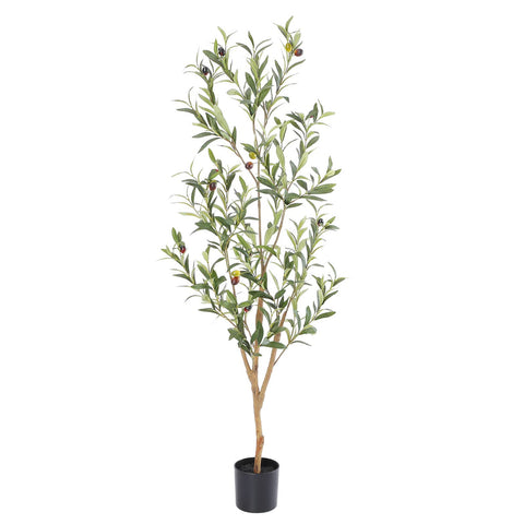 Bellacat 4ft faux olive tree with natural trunk for elegant indoor decor.