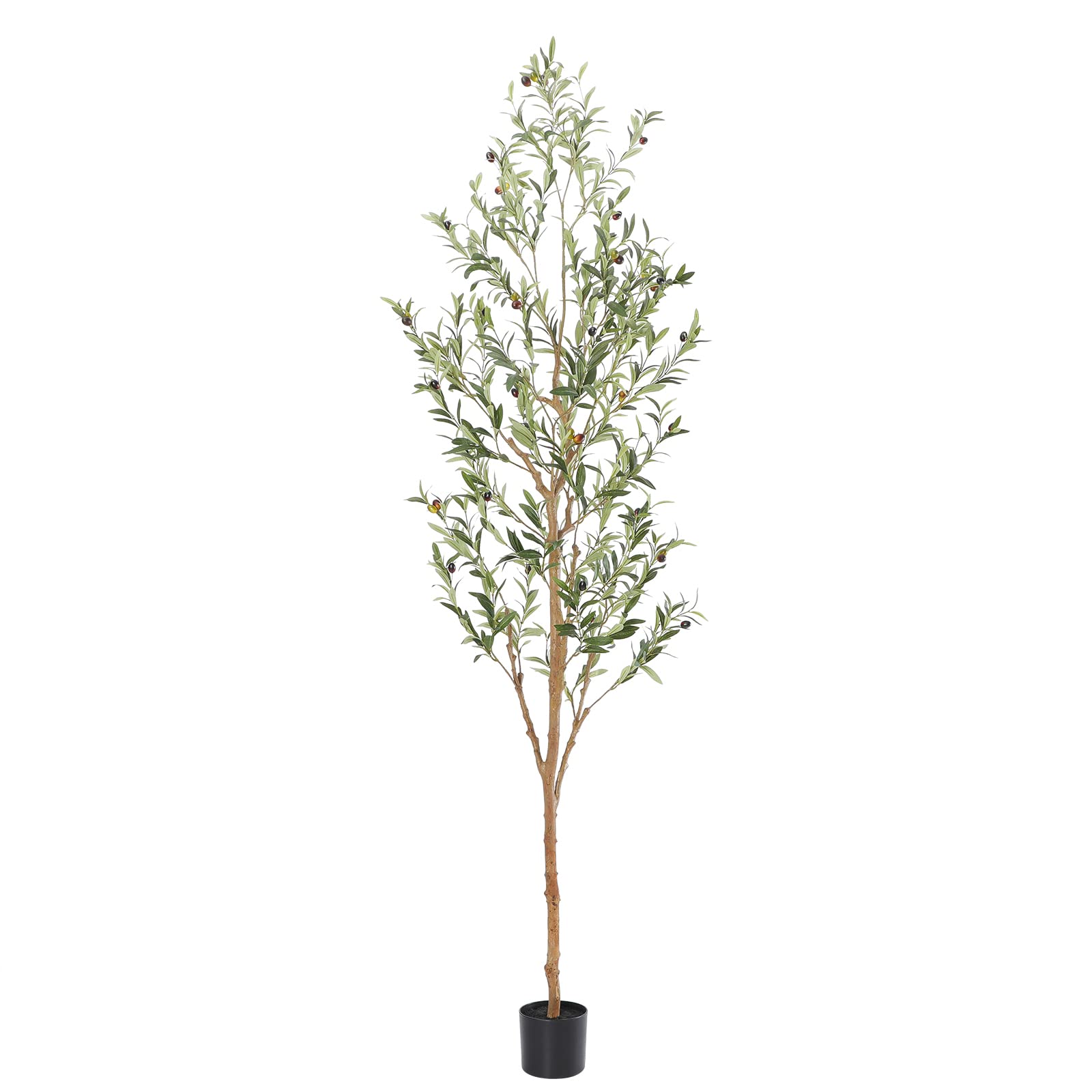 Bellacat 7ft olive tree with natural trunk for realistic indoor decor.