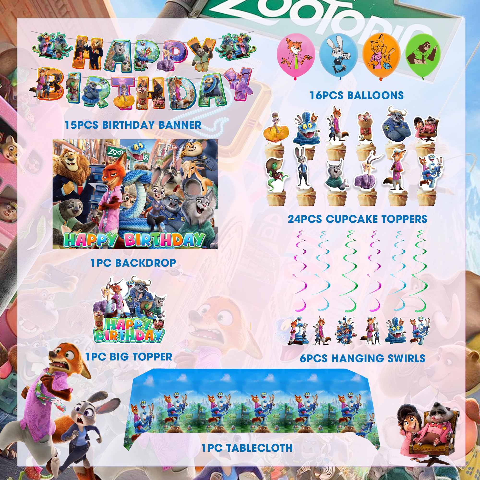 Bellicremas Birthday Party Decor Set with banners, balloons, and toppers for cohesive jungle decor.