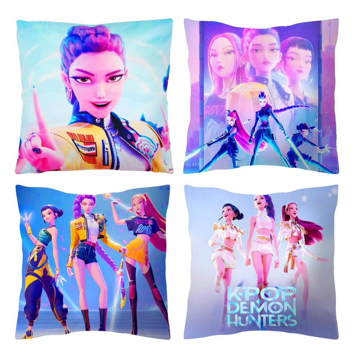 Bellicremas Demon Hunters pillow cover design 1 adds vibrant living room decor.