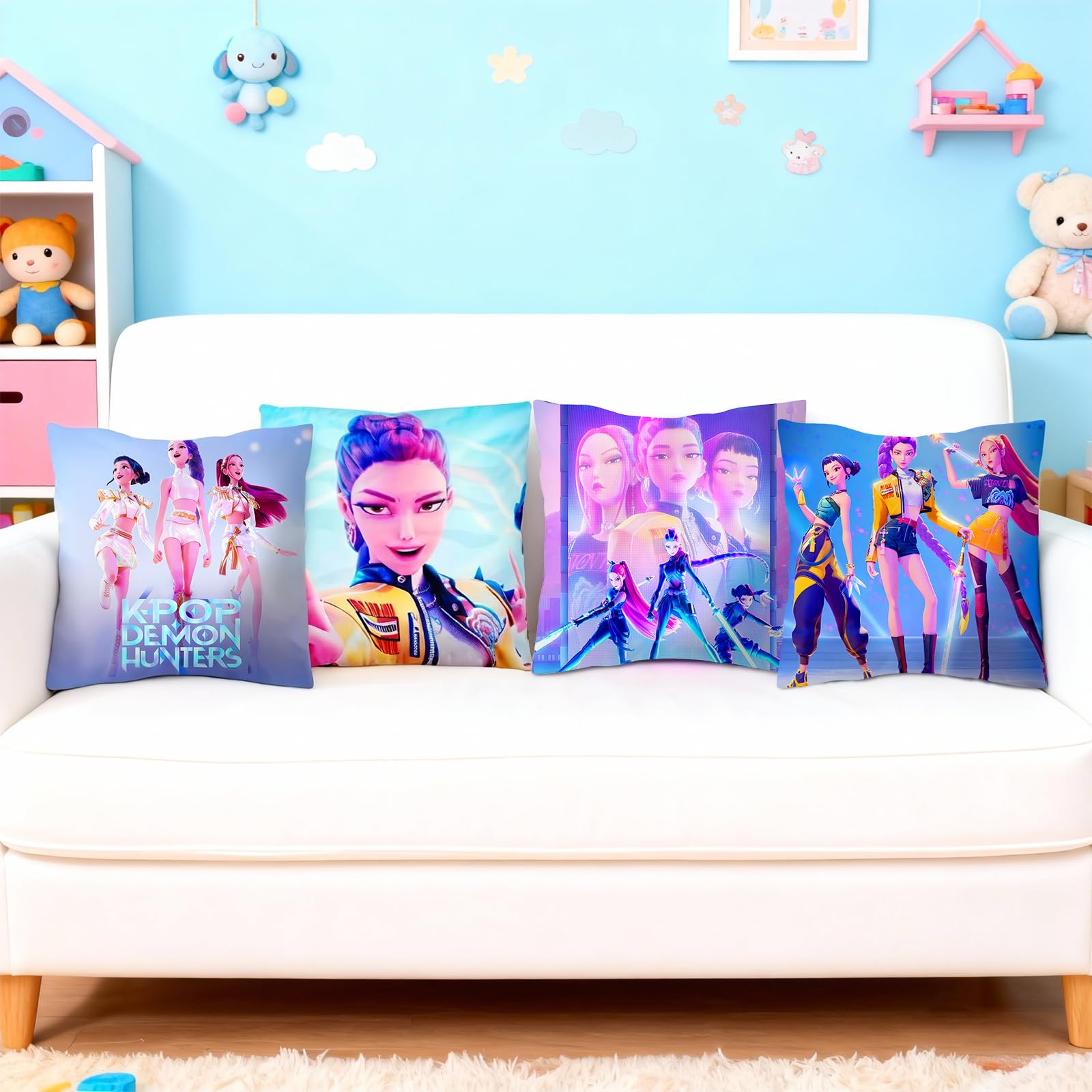 Bellicremas Demon Hunters pillow cover design 3 brightens couch and bed setups.