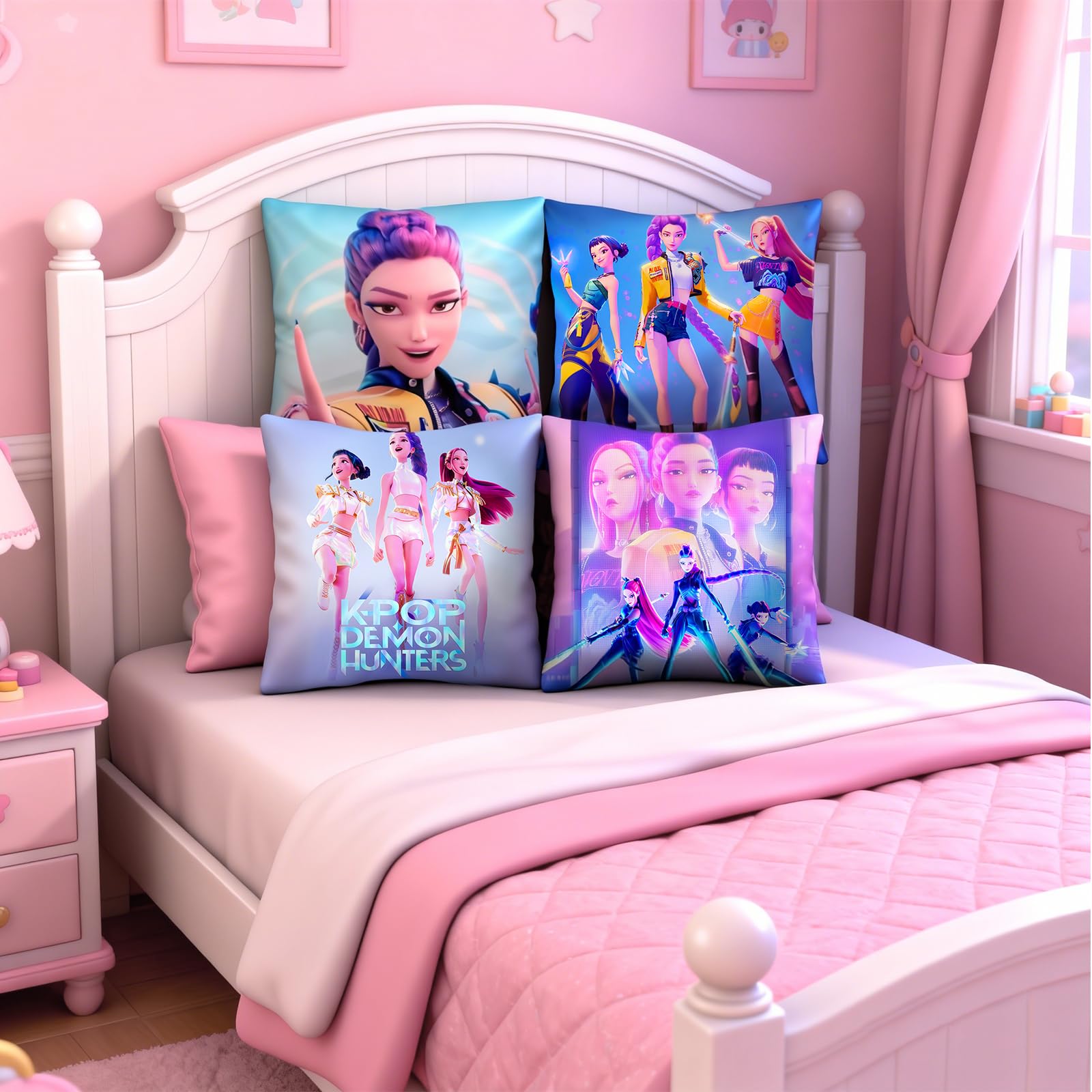Bellicremas Demon Hunters pillow cover design 4 protects pillows while showing fandom.
