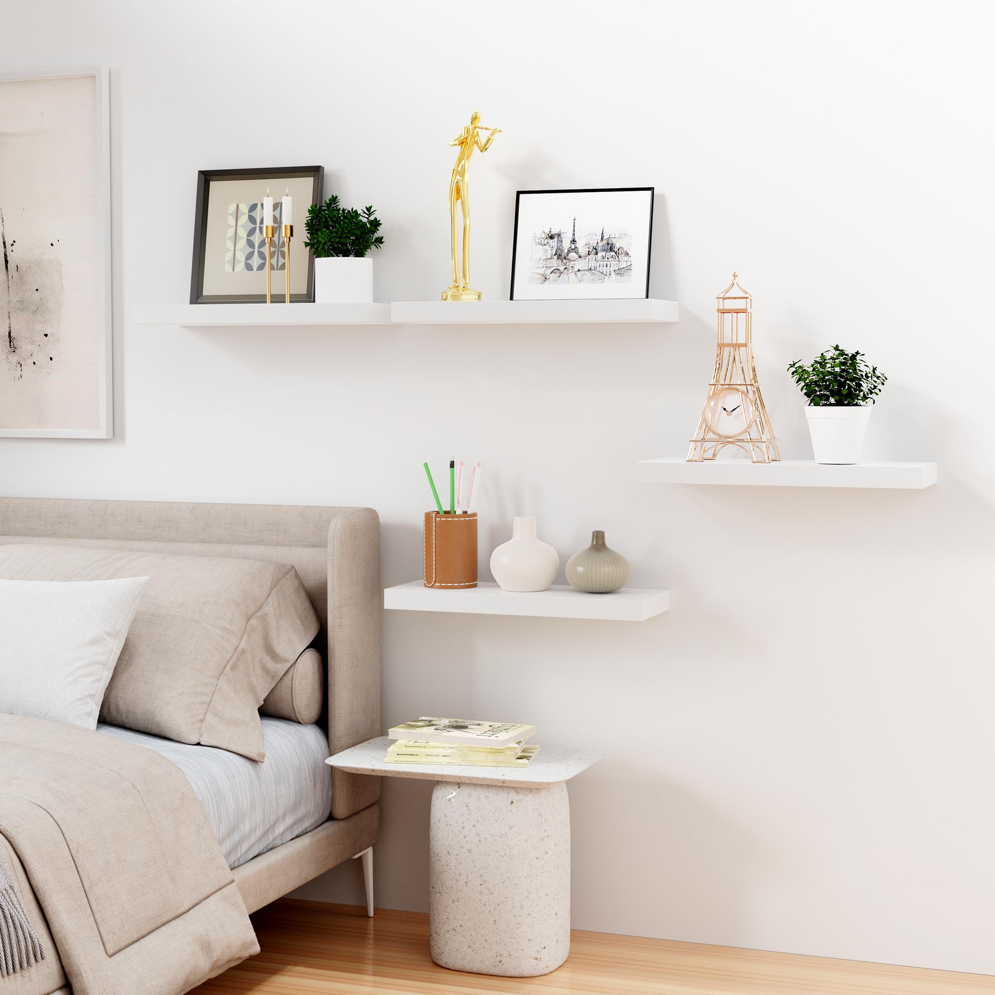 Bellsal photo frame display shelf highlights memories on the wall.