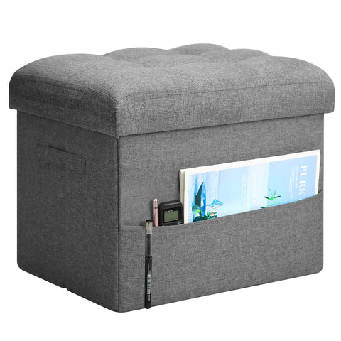 BelugaHelper storage ottoman with foam seat provides comfortable seating and extra hidden storage.