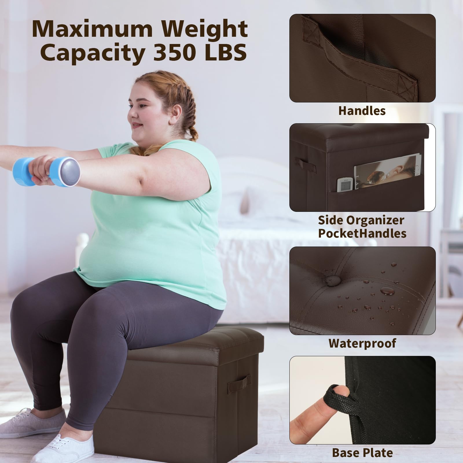 BelugaHelper multi-use ottoman used as coffee table and seating.