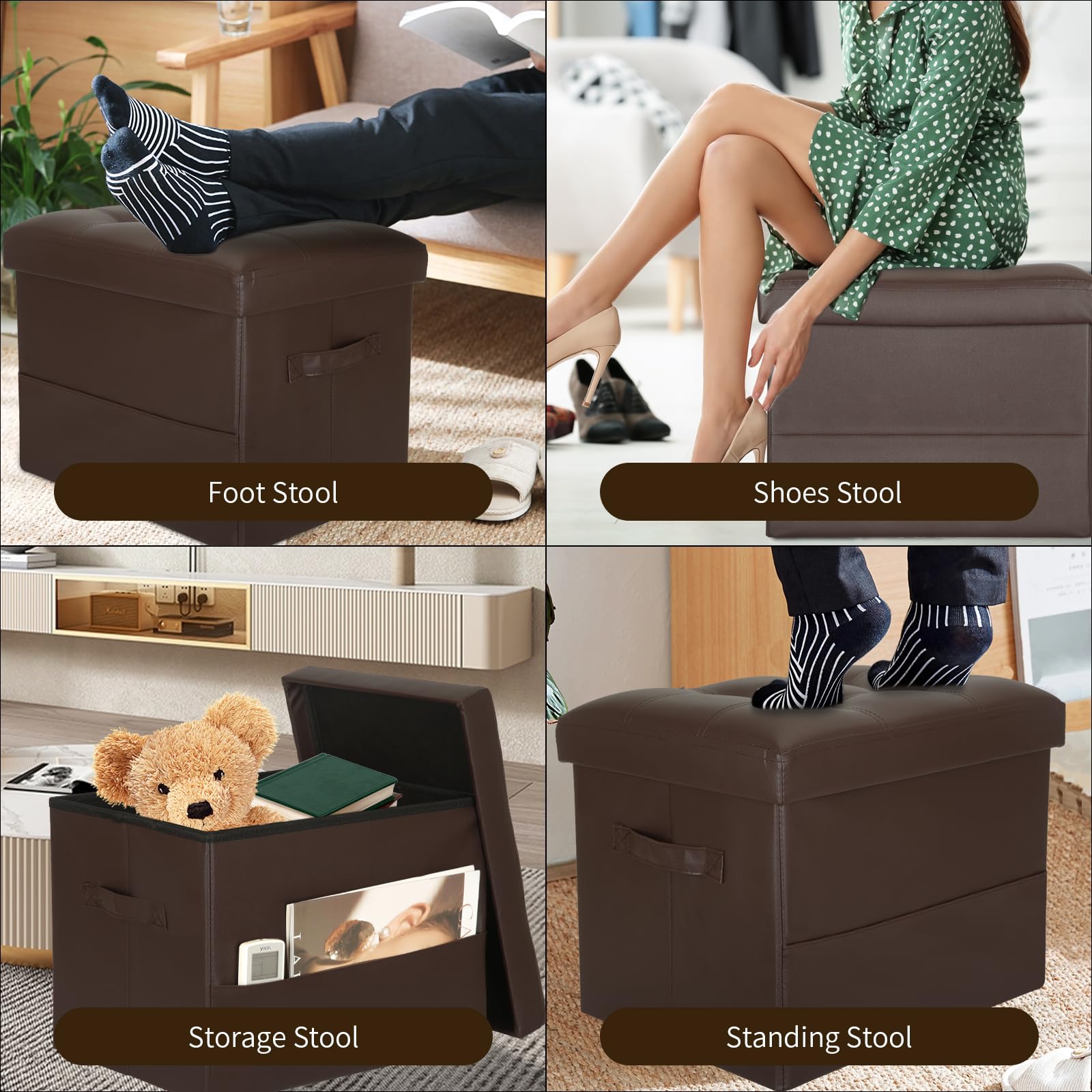 BelugaHelper storage ottoman open reveals 43L hidden storage space.