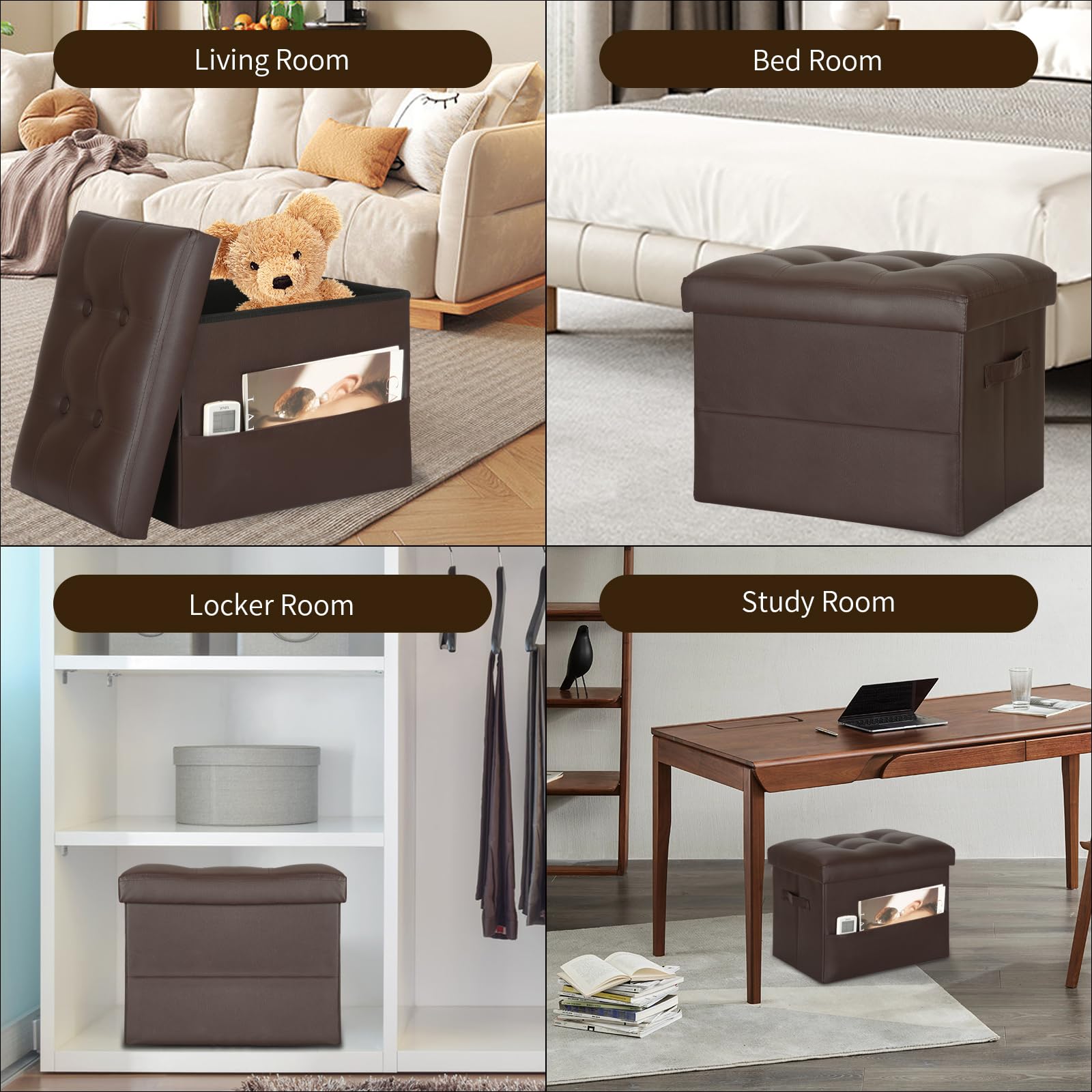 BelugaHelper storage ottoman under desk footrest for comfortable work.