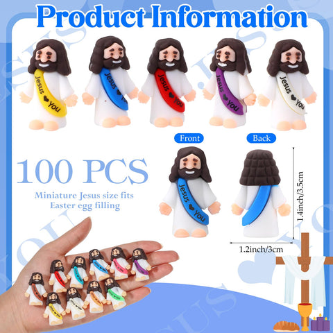 Bememo Jesus Loves You Figures, durable rubber miniatures for classroom rewards and party decor.