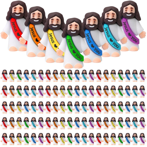 Bememo Jesus Loves You mini rubber dolls for Easter decor and photo props