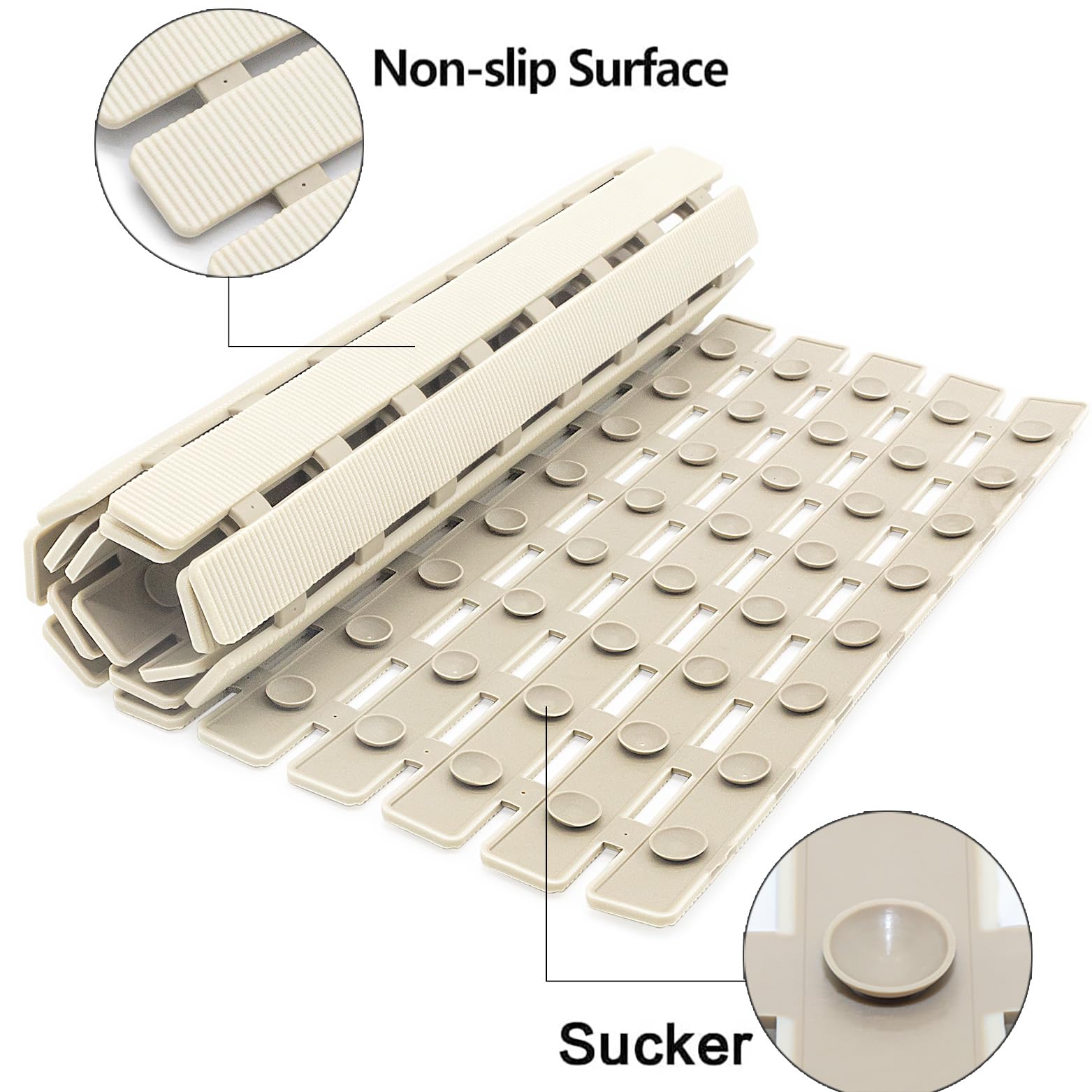Bemiso bath mat with drain holes promotes quick drying after showers.