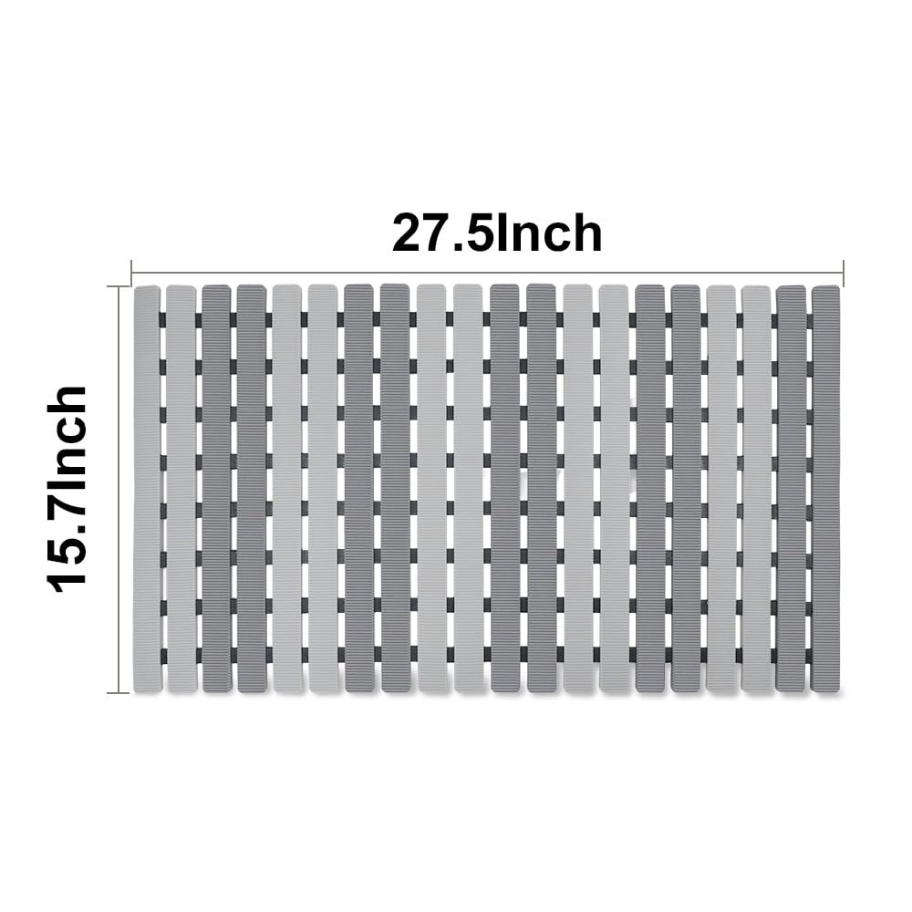 Bemiso gray bathroom mat blends with modern decor.