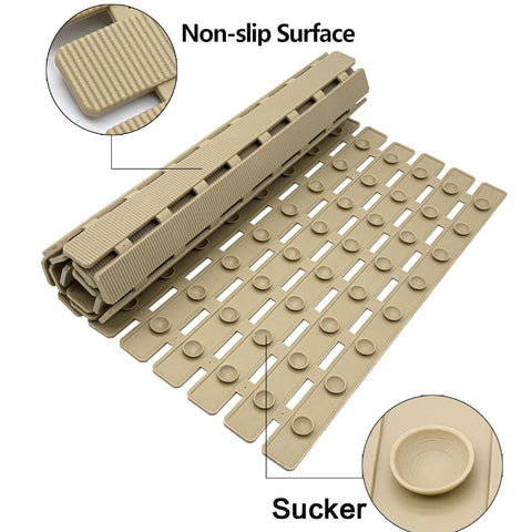 BEMISO shower mat features drain holes for quick drainage of water and soap.