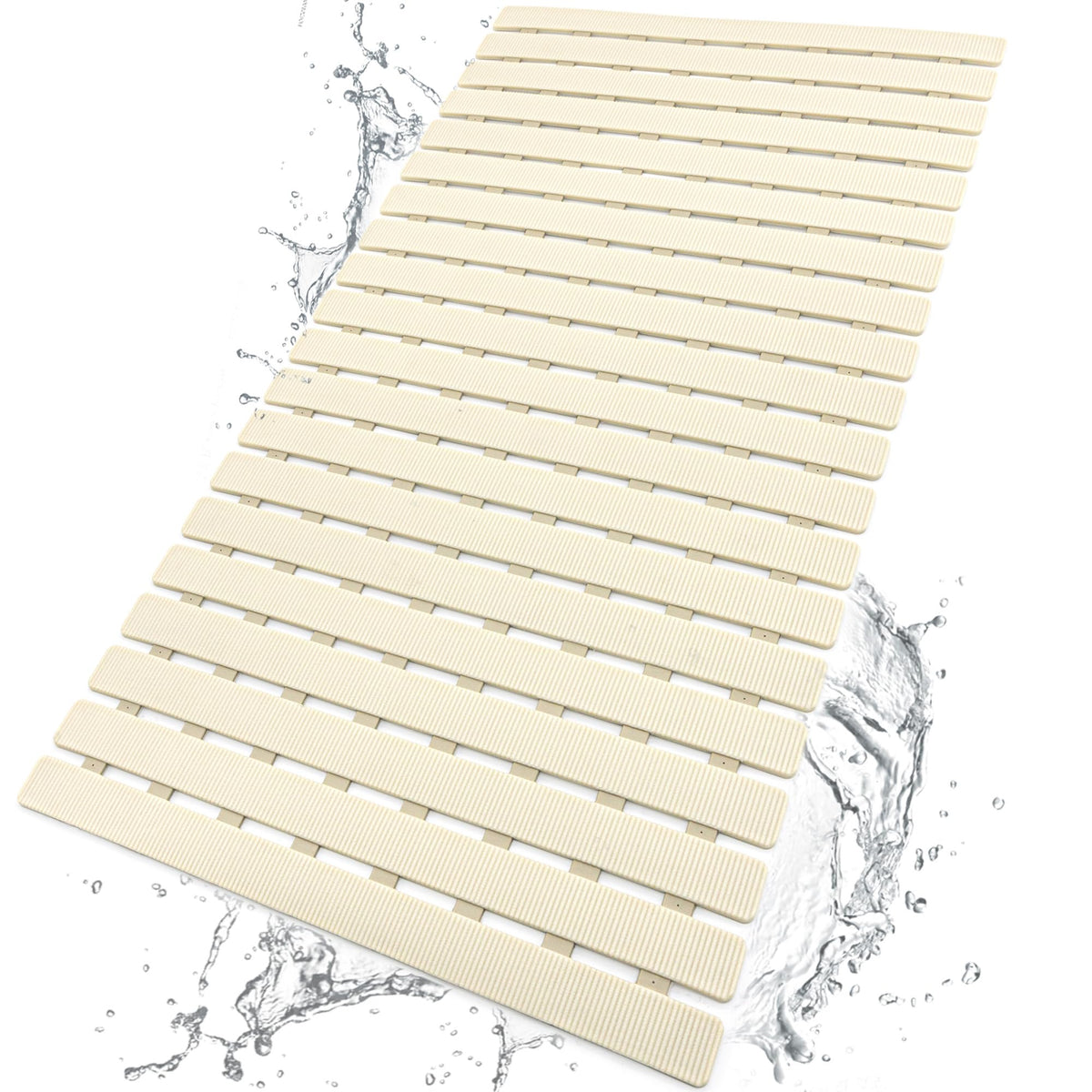 Bemiso shower mat with non-slip suction cups for secure footing.