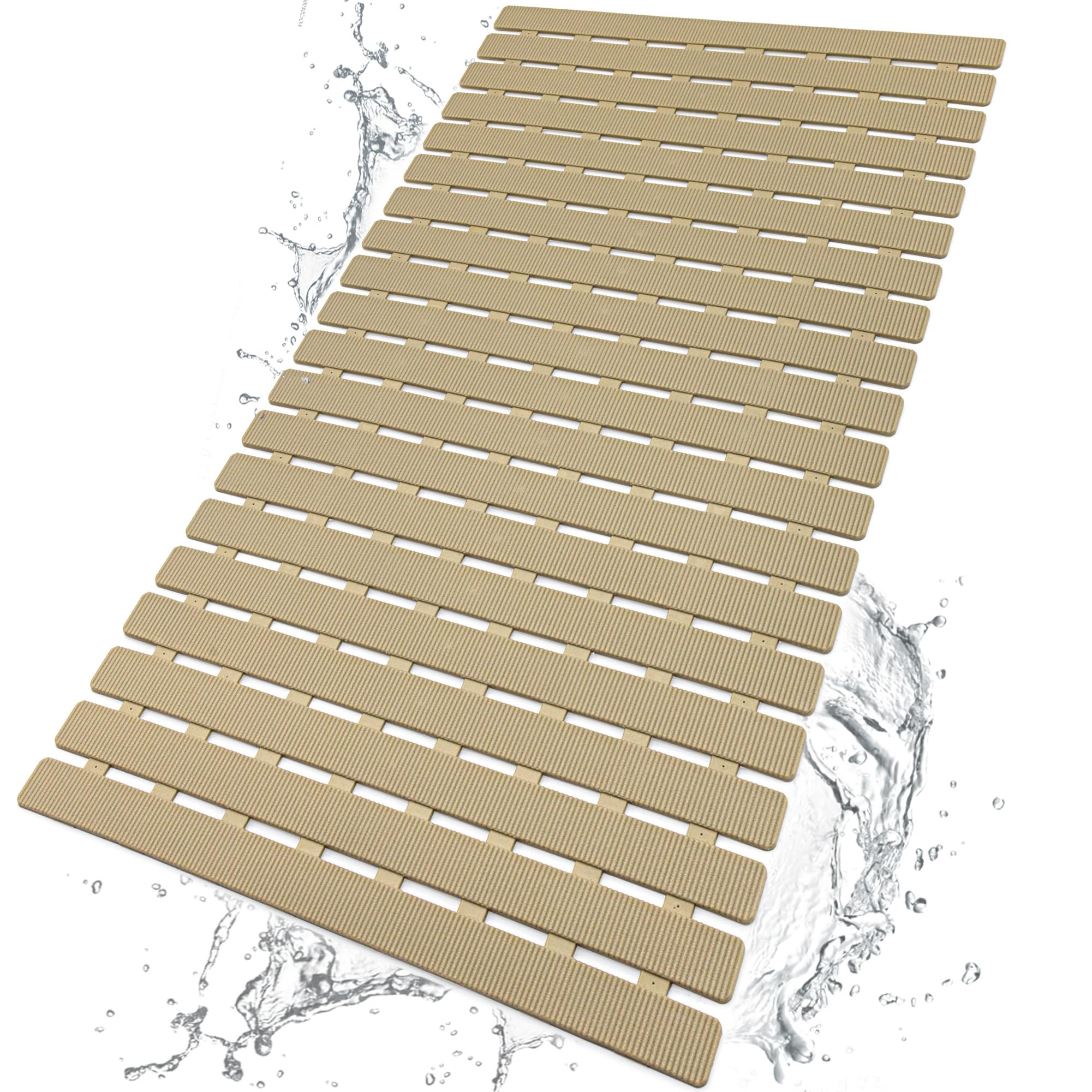 BEMISO shower mat with suction cups for secure, slip-free grip in any tub.