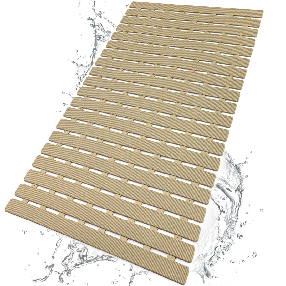 BEMISO shower mat with suction cups for secure, slip-free grip in any tub.